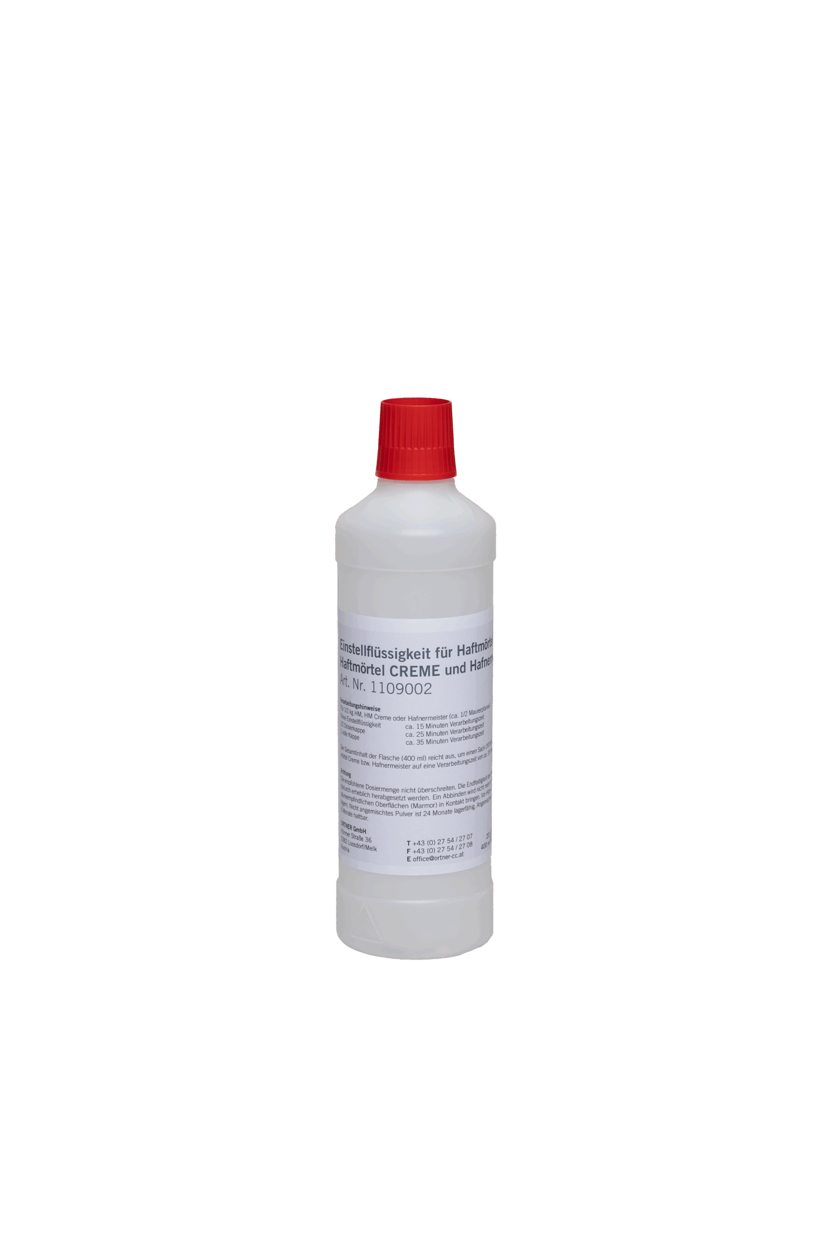 1109002_Einstellflüssigkeit Ortner Einstellflüssigkeit - 400 ml - Erhöht die Verarbeitungszeit: Hafnermeistern, Haftmörtel, Haftmörtel Creme