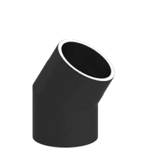 Jeremias Ofenrohr ISO-Line Black - Winkel 30° ohne Tür - Gedämmtes Ofenrohr