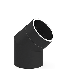 Jeremias Ofenrohr ISO-Line Black - Winkel 45° ohne Tür