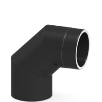 Jeremias Ofenrohr ISO-Line Black - Winkel 90° ohne Tür - Gedämmtes Ofenrohr