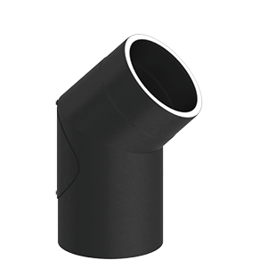 Jeremias Ofenrohr ISO-Line Black - Winkel 45° mit Tür