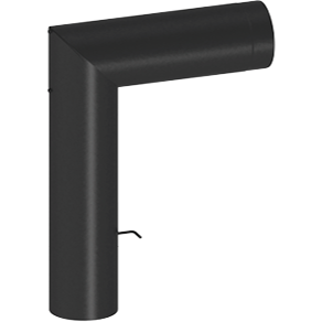 Jeremias Ofenrohr ISO-Line Black - Winkelrohr mit Tür u. Drosselklappe