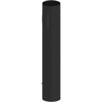 Jeremias Ofenrohr ISO-Line Black - Längenelement 1000 mm mit Drosselklappe,Tür(mit Einzug)