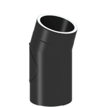 Jeremias Ofenrohr ISO-Line Black - Winkel 15° mit Tür - Gedämmtes Ofenrohr