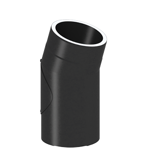Jeremias Ofenrohr ISO-Line Black - Winkel 15° mit Tür