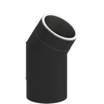Jeremias Ofenrohr ISO-Line Black - Winkel 30° mit Tür - Gedämmtes Ofenrohr