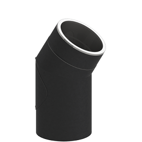 Jeremias Ofenrohr ISO-Line Black - Winkel 30° mit Tür