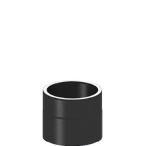 Jeremias Ofenrohr ISO-Line Black - Längenelement 150 mm mit Kondensatring (mit Einzug)