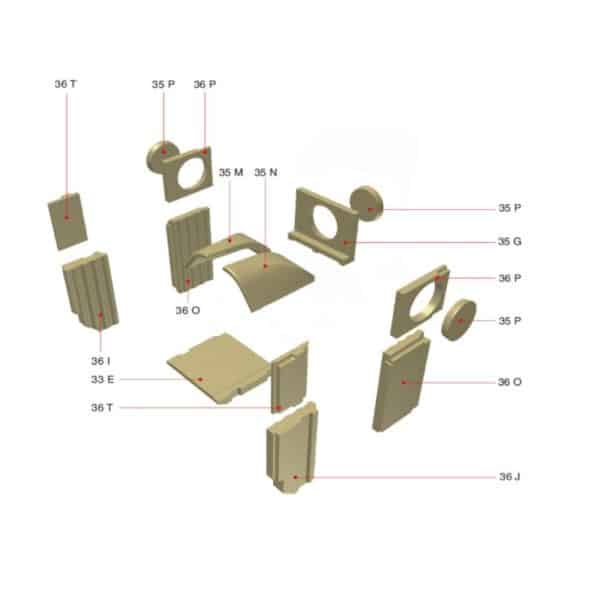 Olsberg Schamotte-Set Profi W 7 mit ABF