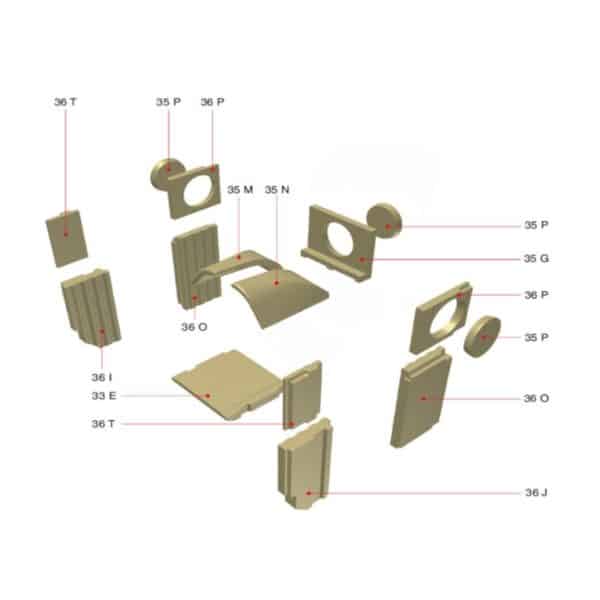 Olsberg Schamotte-Set Profi W 7 ABF LF14