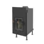 Brunner Kachelofeneinsatz wasserführend B7 - Frontplatte Stahl schwarz 48 x 83 cm