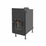 Brunner Kachelofeneinsatz wasserführend B8 - Frontplatte Stahl schwarz 48 x 83 cm