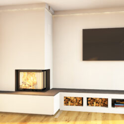 Ekko R67(34)51 h Eckkamin Aufsatzspeicher Schamotte Ambiente