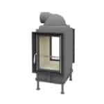 Brunner Kachelofeneinsatz HKD 2.2 Tunnel Flachglas - Gusshaube 180 mm, Blendrahmen schwarz