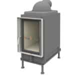 Brunner Kachelofeneinsatz HKD 2.2 XL Flachglas - Anbaurahmen Edelstahl