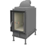 Brunner Kachelofeneinsatz HKD 2.2 XL Flachglas - Anbaurahmen schwarz