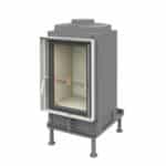 Brunner Kachelofeneinsatz HKD 2.2 k Flachglas - Anbaurahmen Edelstahl