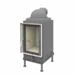 Brunner Kachelofeneinsatz HKD 2.2 Flachglas - Gusshaube 180 mm, Anbaurahmen Edelstahl