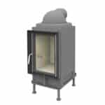 Brunner Kachelofeneinsatz HKD 2.2 Flachglas - Gusshaube 180 mm, Anbaurahmen schwarz