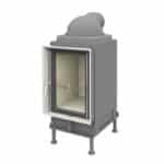 Brunner Kachelofeneinsatz HKD 2.2 Flachglas - Gusshaube 180 mm, Blendrahmen Edelstahl