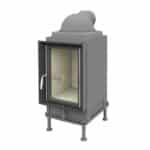 Brunner Kachelofeneinsatz HKD 2.2 Flachglas - Gusshaube 180 mm, Blendrahmen schwarz