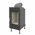 Brunner Kachelofeneinsatz HKD 2.2 Flachglas - Gusshaube 180 mm, Frontplatte Stahl schwarz 48 x 83 cm