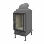 Brunner Kachelofeneinsatz HKD 2.2 Rundglas - Gusshaube 180 mm, Anbaurahmen schwarz