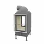 Brunner Kachelofeneinsatz HKD 2.2 Tunnel Flachglas - Gusshaube 180 mm, Anbaurahmen Edelstahl