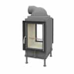 Brunner Kachelofeneinsatz HKD 2.2 Tunnel Flachglas - Gusshaube 180 mm, Anbaurahmen schwarz