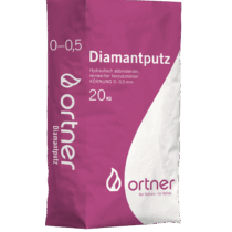 Ortner Diamantputz reinweiß 20-kg - Körnung: 0-0,5 mm - Ofenputz - Dünne Putzschichten