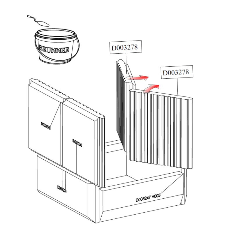 Brunner Schamottesatz HKD 2.2 (Schamottesatz, Haubenauskleidung, Kuppel)