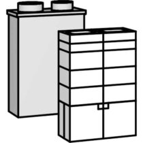 Brula Modul-Heizkasten 50 Evo - Schamotte - 123 kg - Maße 786 x 540 x 275 mm - Eingangsdurchmesser 180 mm - Ausgangsdurchmesser 160 mm