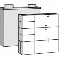 Brula Modul-Heizkasten 75 Evo - Schamotte - 181 kg - Maße 780 x 810 x 275 mm - Eingangsdurchmesser 180 mm - Ausgangsdurchmesser 160 mm