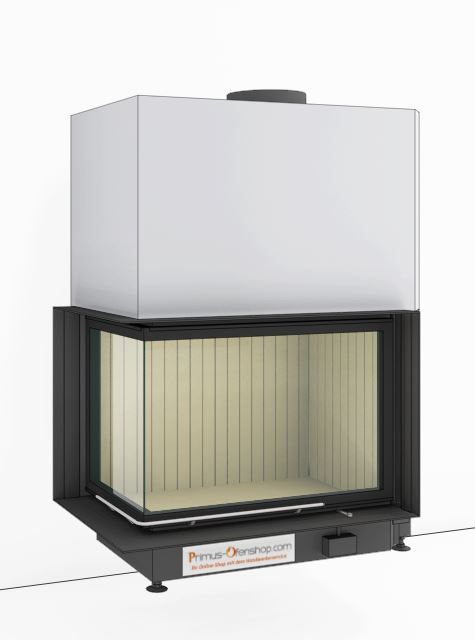 Kamineinsatz Brunner Eck-Kamin 57/82/48, Schiebetür (Ausführung front/links)
