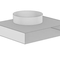 CB-tec Adapter Flachkanal Abgang oben Ø150 mm - Flachkanal 405 x 50 mm - 202,5 cm² Freier Querschnitt