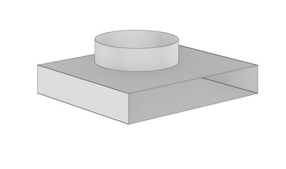 Endstück mit Stutzen für Flachkanal 300x50