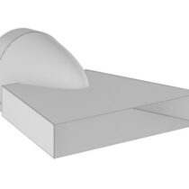 CB-tec Adapter Flachkanal Abgang gerade Ø150 mm  - Flachkanal 405 x 50 mm - 202,5 cm² Freier Querschnitt