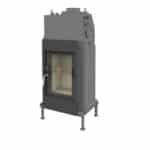 Brunner Kachelofeneinsatz wasserführend HKD 2.2 k SK - Frontplatte Stahl schwarz 48 x 83 cm