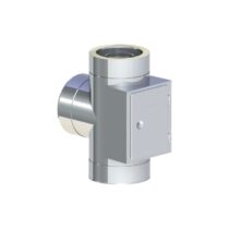 Jeremias DW ECO 2.0 - T-Anschluss 90° mit Revision gegenüberliegend - Schornsteinanschluss