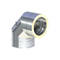 Jeremias DW ECO 2.0 - 90° Winkelstück - Schornstein mit Revisionsöffnung - Edelstahl