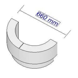 Brulapor K-Radius Ganzteilsockel R 330  Halbkreis -2 Stück -