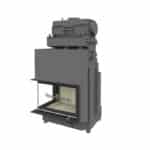 Brunner Kamineinsatz wasserführend Kamin-Kessel Eck 45/67/44 r/l - front/links, Anbaurahmen schwarz 50 mm