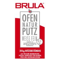 Brula Natur-Ofenputz fein 20 kg - weiß  Körnung: 0-0,5 mm - Verarbeitungszeit 90 min