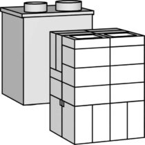 Brula Modul-Heizkasten Quadro Evo - Stahlblech-Heizkasten mit Schamotte Speicher - 215 kg - Maße 719 x 539 x 524 - Zuglänge 3,15 m