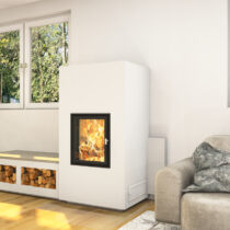 Frontkamin Primus, Münster, Bausatz, Spartherm 5,2 kW, mit Ofenbank
