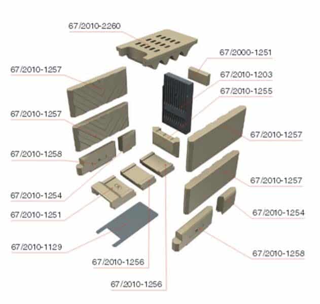 Ersatzteile Feuerraum Holzbrand Kachelofen Schmid