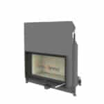 Brunner Kamineinsatz Stil-Kamin 53/88 - Gusshaube 200 mm, Anbaurahmen schwarz 50 mm