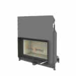 Brunner Kamineinsatz Stil-Kamin 53/88 - Gusshaube 200 mm, Anbaurahmen schwarz 70 mm
