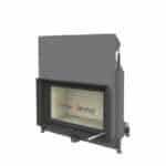 Brunner Kamineinsatz Stil-Kamin 53/88 - Gusshaube 200 mm, Blendrahmen schwarz