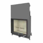 Brunner Kamineinsatz Stil-Kamin 75/90 - Gusshaube 200 mm, Anbaurahmen schwarz 50 mm
